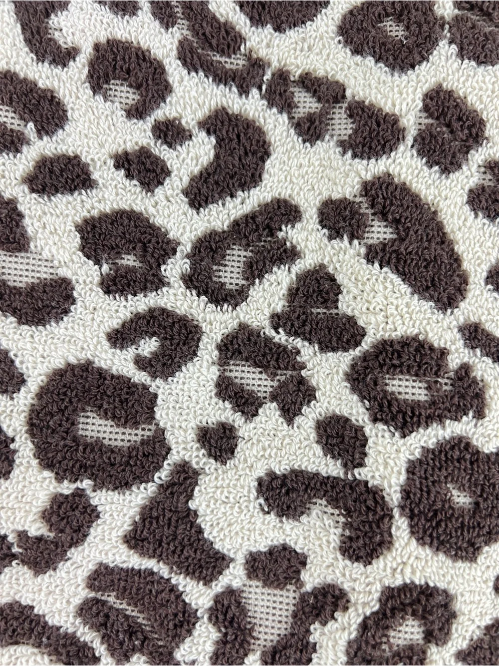 Rachel Zoe Leopard Bath Towel Set Brown Cream Animal Print Soft Cotton 8 Pc NEW